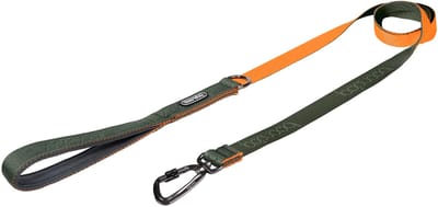 Boondog Hondenriem 1.4m - Sterke Nylon Riem - Comfortabele Grip - Lichtgewicht Karabijnhaak - Voor Dagelijks Gebruik - Khaki/Orange - Maat S