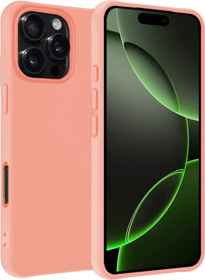 Hoesje Geschikt voor Apple iPhone 16 Pro - Sterk & Shockproof - Hoes Cover - Siliconen Case - Perzik