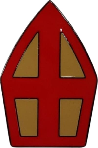 Sinterklaas Button - Mijter - Rood/Goud