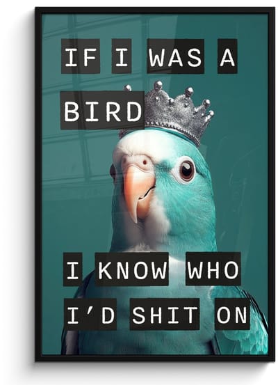 Poster in lijst - Fotolijst 80x120 cm - Posters - Parkiet - Turquoise - Quotes - Decoratie - Posterlijst zwart - Decoratie - Wanddecoratie woonkamer - Muurdecoratie slaapkamer