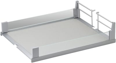 SOTECH ARENA inhangplank 400 mm (352 x 464 x 108 mm) zilvergrijs met glazen reling voor apothekerslade DISPENSA, DISPENSA junior & DISPENSA Swing, Kesseböhmer