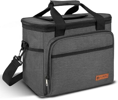 Thijox - Koeltas XL Zwart 15 Liter - 600D Polyester met PEVA Voering - Opvouwbaar, Handvat en Afneembare Strap - Ideaal voor Camping, Feest en Picknic