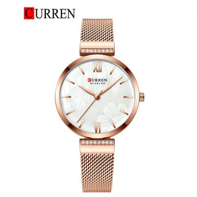 Curren Horloge – Vrouwen – Roségoudkleurig met Witte Wijzerplaat – Model 9067 – Elegant Dameshorloge – Luxe Cadeau