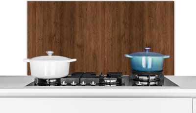 Spatscherm keuken 100x50 cm - Kookplaat achterwand Hardhout - Patronen - Bruin - Muurbeschermer - Spatwand fornuis - Hoogwaardig aluminium