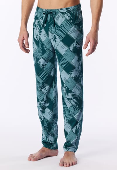 Langere broek met print in diepzeegroen - Mix+ Relax 48