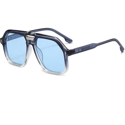 Nouvelles Lunettes Aviateur Double Pont Grand Cadre Lunettes de Soleil Mode pour femmes Visage Large Lunettes de Soleil Européennes et Américaines Tendance pour hommes pour un usage quotidien 1PC