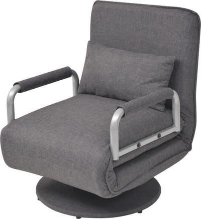 Slaapstoel - Uitklapbaar - Slaapbank - Logeerbed - Zetelbed - Slaapfauteuil - Vouwbed - 1 persoons - Zeer comfortabel - Donkergrijs