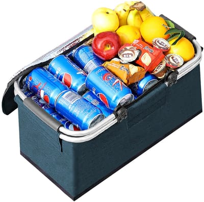 Unyqoos® Opvouwbare Thermische Picknickmand van 25 Liter met Aluminium Frame en Handvat