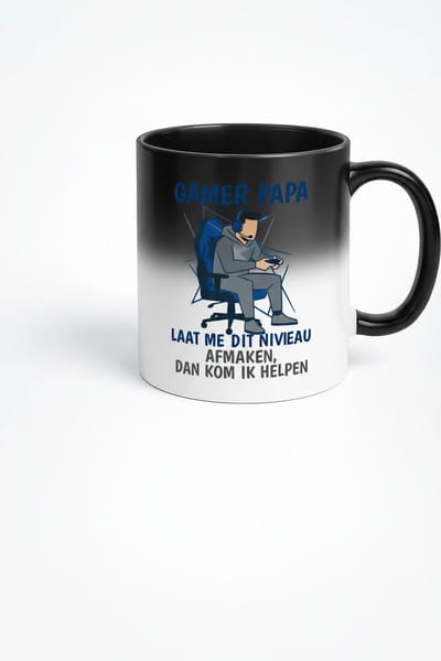Gamer Papa Magische Mok - Personaliseerbaar Cadeau voor Gaming Vaders