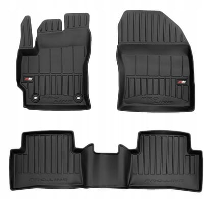 Frogum 3D Rubberen Vloermatten Set – Geschikt voor TOYOTA Corolla Cross (FWD) vanaf 2022 – 3-delig (Inclusief doorlopende achtermat) – TPE Premium Kwaliteit – Extra Hoge Rand 6 cm – Geurloos – Zwart