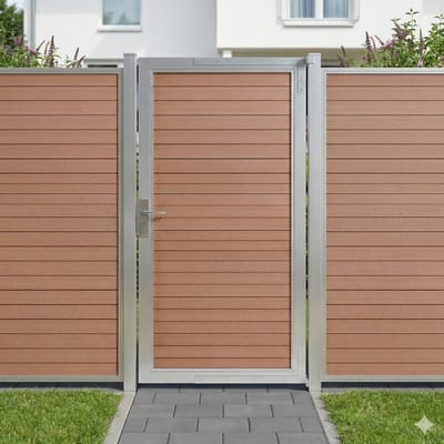 Tuindeur Segovia tuinpoort met privacyscherm 180x90 cm bruin NEU.HOLZ