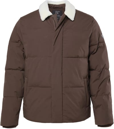 JP 1880 - Heren - Jasje teddy kraag warme voering ritszakken - Hazelnoot - Maat 3XL