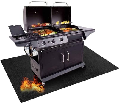 Dailygoods - Vuurvaste onderlegger, opvouwbare grillmat, vloerbescherming, grillmat voor gasgrill, grillbeschermingsmat, brandbeschermingsmat, grillmatten voor outdoor, BBQ, grillmat, open haard, gazon en camping
