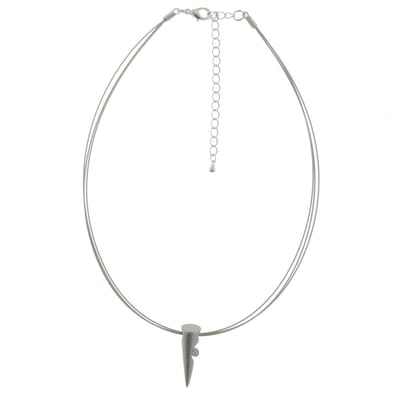 Behave - Ketting - Dames - Zilver kleur - Staaldraad - Punt Hanger - 40 cm