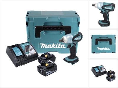Makita DTW 251 RTJ accu slagmoersleutel 18 V 230 Nm 1/2" + 2x oplaadbare accu 5.0 Ah + lader + Makpac