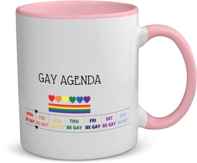 Akyol - pride cadeau - koffiemok - theemok - roze - Lgbt - lgbt pride - pride vlag - gay cadeau - gay pride accessoires - homo - lgbtq vlag - accessoires - cadeau - met tekst - cadeau - 350 ML inhoud
