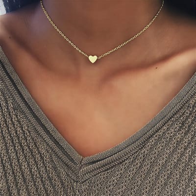 Eenvoudige Stijl Ketting voor Dames en Meisjes – Valentijnsdag Sieraad – Hart – Delicaat Hanger Kettingje – Modeaccessoire voor Vrouwen – Minimalistisch en Elegant