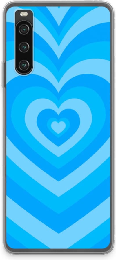 Case Company® - Hoesje geschikt voor Sony Xperia 10 IV hoesje - Hart Blauw - Soft Cover Telefoonhoesje - Bescherming aan alle Kanten en Schermrand