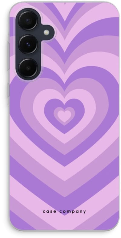 Case Company® - Hoesje geschikt voor Samsung Galaxy A55 hoesje - Hart Paars - Soft Cover Telefoonhoesje - Bescherming aan alle Kanten en Schermrand