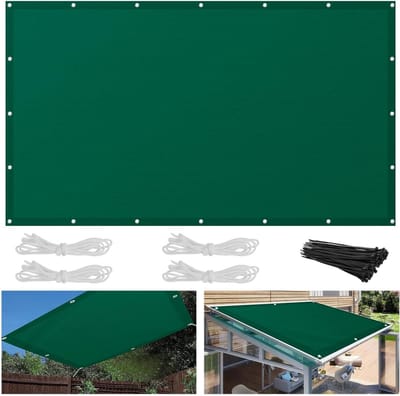 SnelShoppen - Sun Shade Sail Balkon 2x3m - Weerbestendig, UV-bescherming, Schaduwdoek met Oogjes en Touw, Rechte Hoek, Tuin, Patio, Groen
