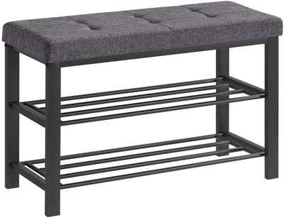Schoenenrek met zitkussen – Donkergrijs – Industrieel design – LBS57GYZ