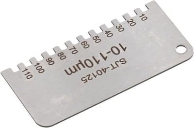 Natte Film Kam - Dikte Meter - Verf Meten - Roestvrij Staal - 70 x 32 mm - Zilver