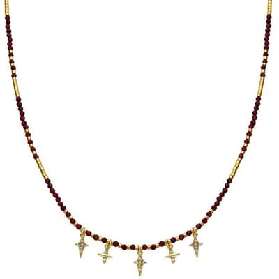 Luxenter Ketting van 925 sterling zilver en glanzende zirkonia met 18-karaats goudkleurige afwerking - Paila