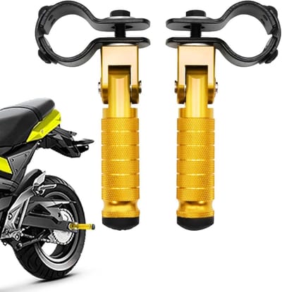 Fietsvoetsteunen Motor - Passagierssteunen Aluminium - Comfortabel Rijden - Inklapbaar 90 Graden - Universele Pasvorm - Goud