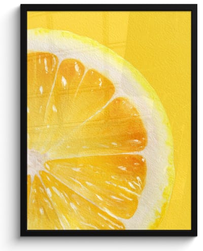 Poster in lijst - Fotolijst 50x70 cm - Posters - Citroen - Geel - Zonnig - Posterlijst zwart - Decoratie - Wanddecoratie woonkamer - Muurdecoratie slaapkamer