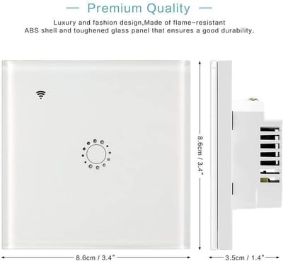 Inbouw WiFi Wandschakelaar Smart Home - 1-kanaals - Wit