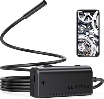 DEPSTECH 1200P WiFi endoscoopcamera met licht mobiele telefoon endoscoop, 2.0 megapixel HD buiscamera dubbele antennes halve band kabel inspectiecamera IP67 waterdicht voor Android, iOS, Windows, tablet -3.5M