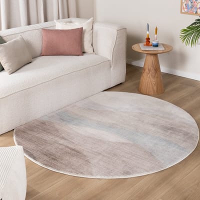 Fraai Rond modern vloerkleed - Field Taupe - Ø 230cm
