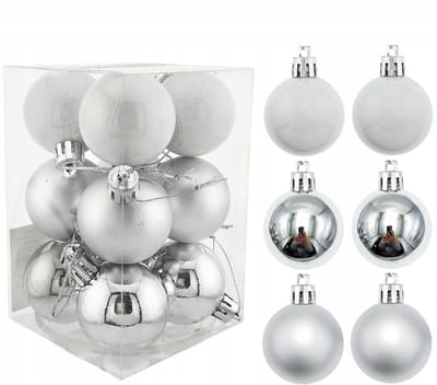 Zilveren Kerstballen Set 12 stuks 4cm - Onbreekbaar