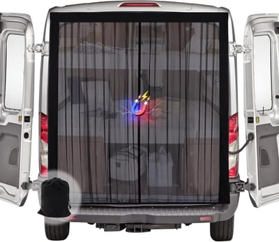 Thijox - Insectenscherm Magnetisch voor Achterdeur - Vliegenscherm voor Mercedes Vito, Marco Polo & Volkswagen Transporter - Muggennet met Sterke Magn