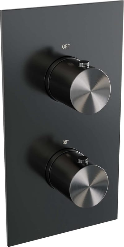 Brauer Gunmetal Edition 3-weg inbouwthermostaat met in- en afbouwdelen gunmetal geborsteld PVD