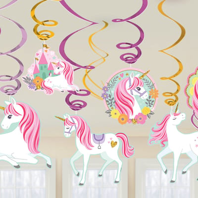 Amscan - Swirl Unicorn (12 stuks)