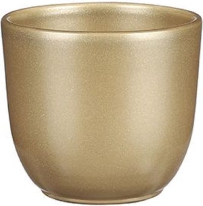 Mica Decorations Bloempot - goud - glanzend - keramiek - H9 x D10 cm - plantenpotten