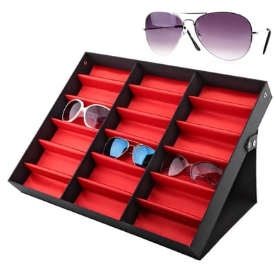 Dailygoody - Sunglasses Organizer met 18 Grids - Perfect voor Zonnebrillen en Accessoires