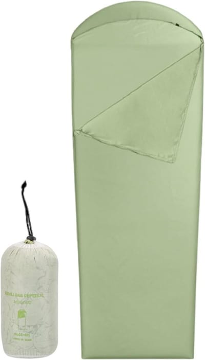 Douche Laken - Slaapzak Liner - Reizen en Kamperen - Extra thermische winst - 210 x 80 cm - Groen