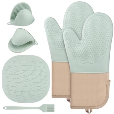 Complete keukenhandschoenen set - Hittebestendige ovenwanten met isolatiemat en accessoires