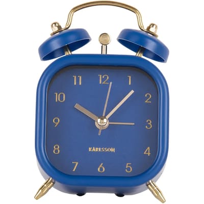 Karlsson - Wekker Metallic Glam Vierkant - Donkerblauw