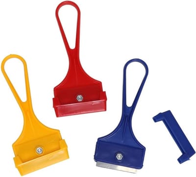 Gerimport Glasschrapers/verfschrapers - 3x stuks - 11 cm - kunststof - Verfkrabbers - Glaskrabbers