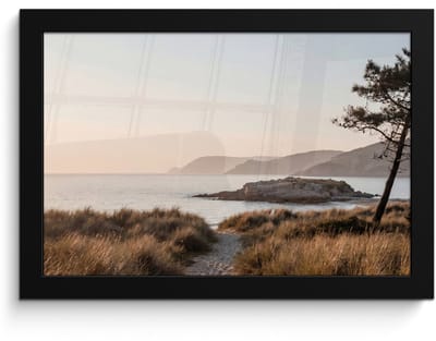 Poster in lijst - Fotolijst 30x20 cm - Posters - Landschap - Kust - Duinen - Posterlijst zwart - Decoratie - Wanddecoratie woonkamer - Muurdecoratie slaapkamer