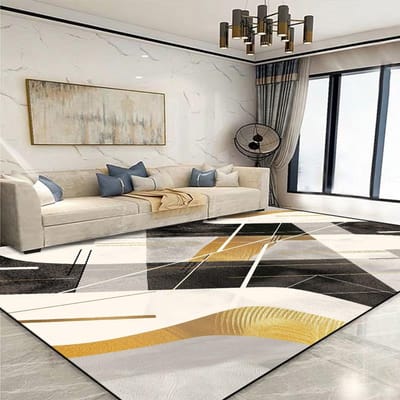Modern Gouden Geometrisch Tapijt voor Woonkamer Grote Oppervlakte Decoratie Huiskleden voor Slaapkamer Zacht Antislip 200x300 Lounge Bankmat 140*200cm