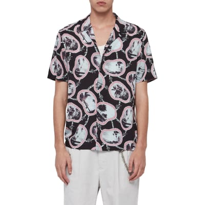 AllSaints Islandz Ss Shirt Jet Black Größe: S | Casual hemden Outlet | Herren | Schwarz