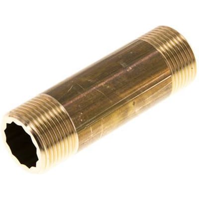 G 3/4'' Messing Dubbele Pijpnippel 16 Bar DIN 2982 - 80mm