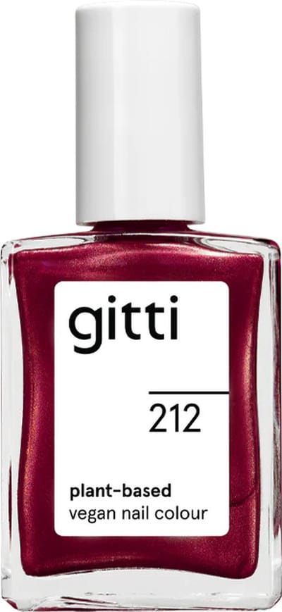 Gitti No. 212 - Cranberry Glitter - nagellak - minimaal 82% natuurlijk - 23 vrij - manicure - blijft 7 dagen zitten