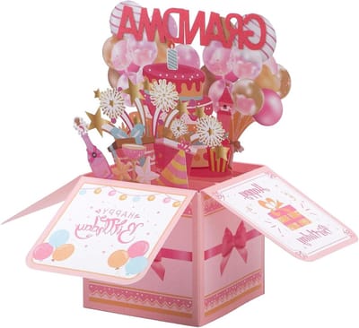 Verjaardagskaart Oma - Kleurrijke Pop-Up Kaart met Envelop - Origineel Verjaardagscadeau - Creatief Cadeau-Idee
