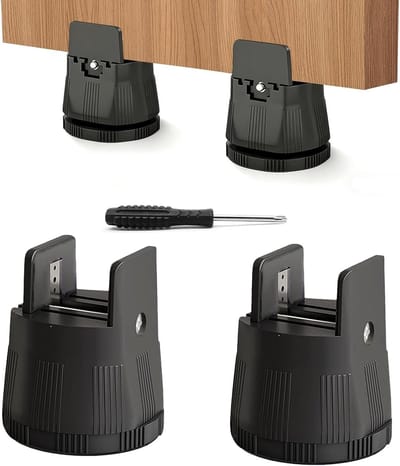Verstelbare meubelverhogers 6-8 cm voor vierkante en ronde stoelpoten, zware belasting, meubels verhogen, zwart