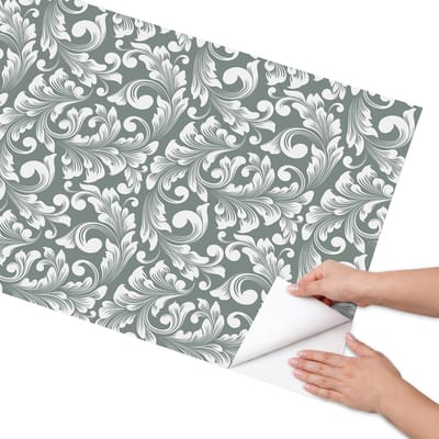 Coloray Meubel Wrap Folie - Groente Meubelfolie - 65x130 cm - Plakfolie Meubels Elegant patroon - Decoratiefolie Zelfklevend - Klassiek Meubelfolie - Meubelfolie Zelfklevend - Badkamer decoratie - Achtergronden en patronen
